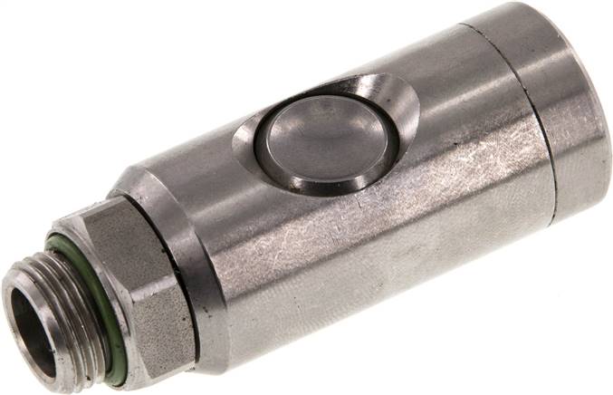Sicherheits-Druckknopfkupplung (NW7,2), G 3/8" AG, Edelstahl