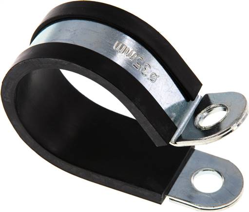 Gummiprofilierte Rohrschelle 35mm, DIN 3016-1