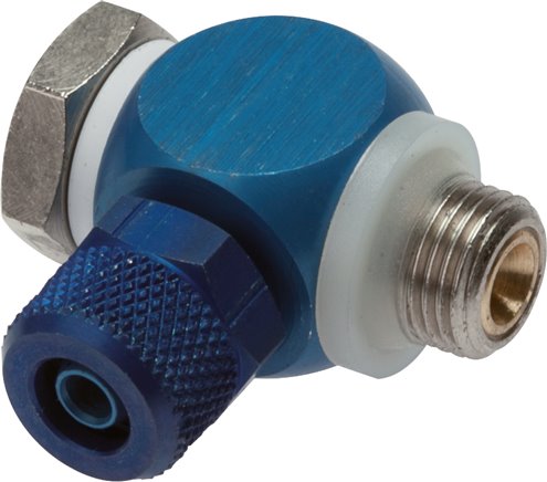 Drosselrückschlagventil G 1/8"-6 x 4mm, abluftregelnd (B), Aluminium