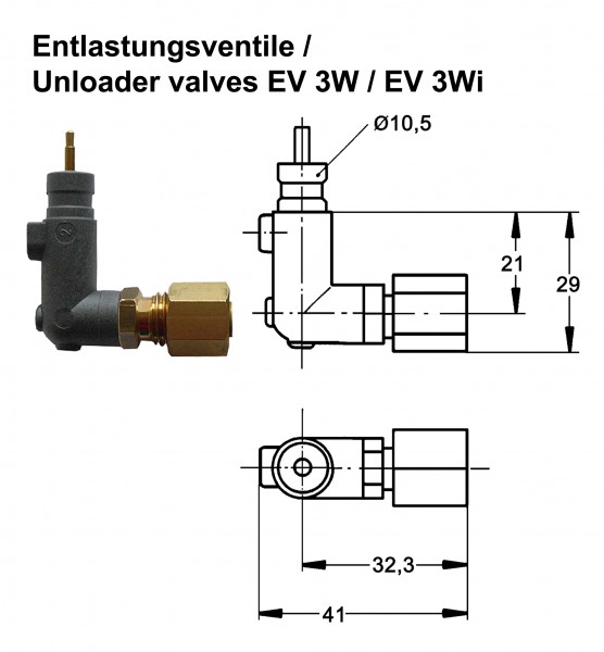 Entlastungsventil EV3W, EV 4W für Condor Druckschalter 201076