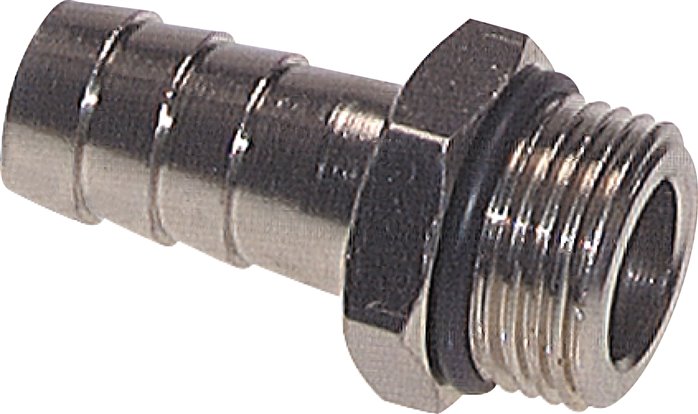 Gewindetülle mit O-Ring G 1/4"-10mm, Messing vernickelt