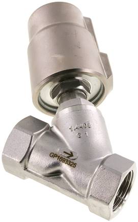 Schrägsitzventil 1.4408, G 1", geschlossen, Standard