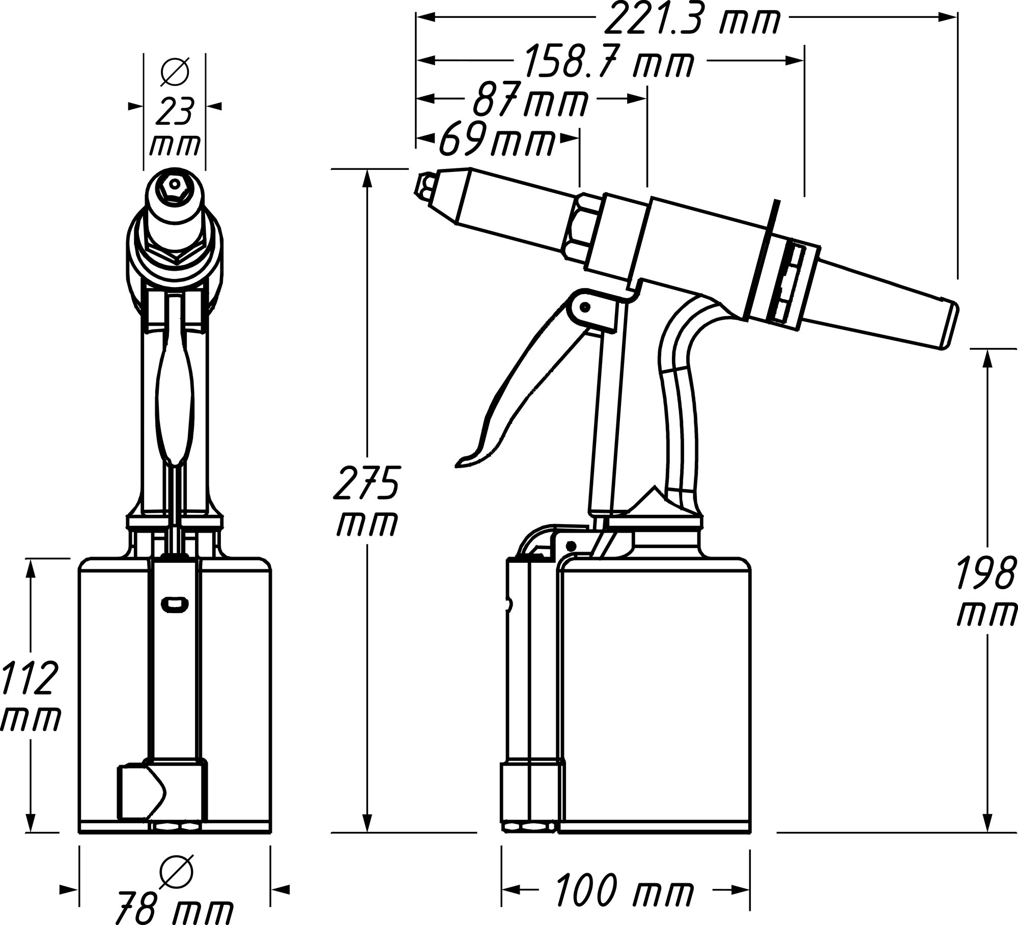 HAZET Blindniet-Pistole 9037SPC
