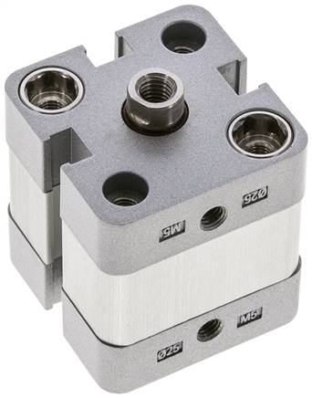 ISO 21287-Zylinder, doppeltw., Kolben 25mm, Hub 5mm, Kolbenstange mit IG