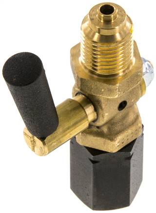 Manometer-Absperrhahn G 1/4" Spannmuffe - Zapfen, Messing, ohne Prüfanschluss