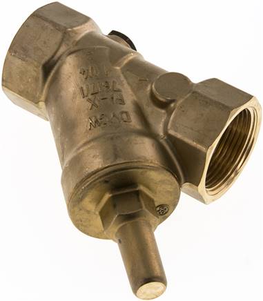 Schrägsitz-Rückschlagventil, Rp 3/4", PN 10 / FKM-Dichtung, Messing