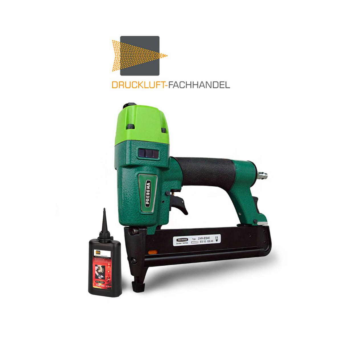 Prebena Druckluftnagler 2XR-ES40 + Werkzeugöl