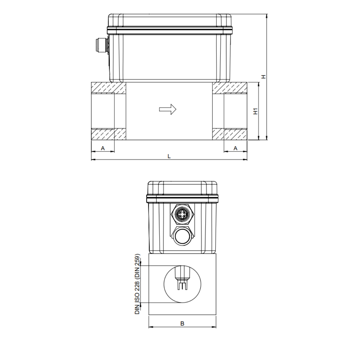 VA 525 Kompakter Inline Durchflussmesser G 2" Messblock