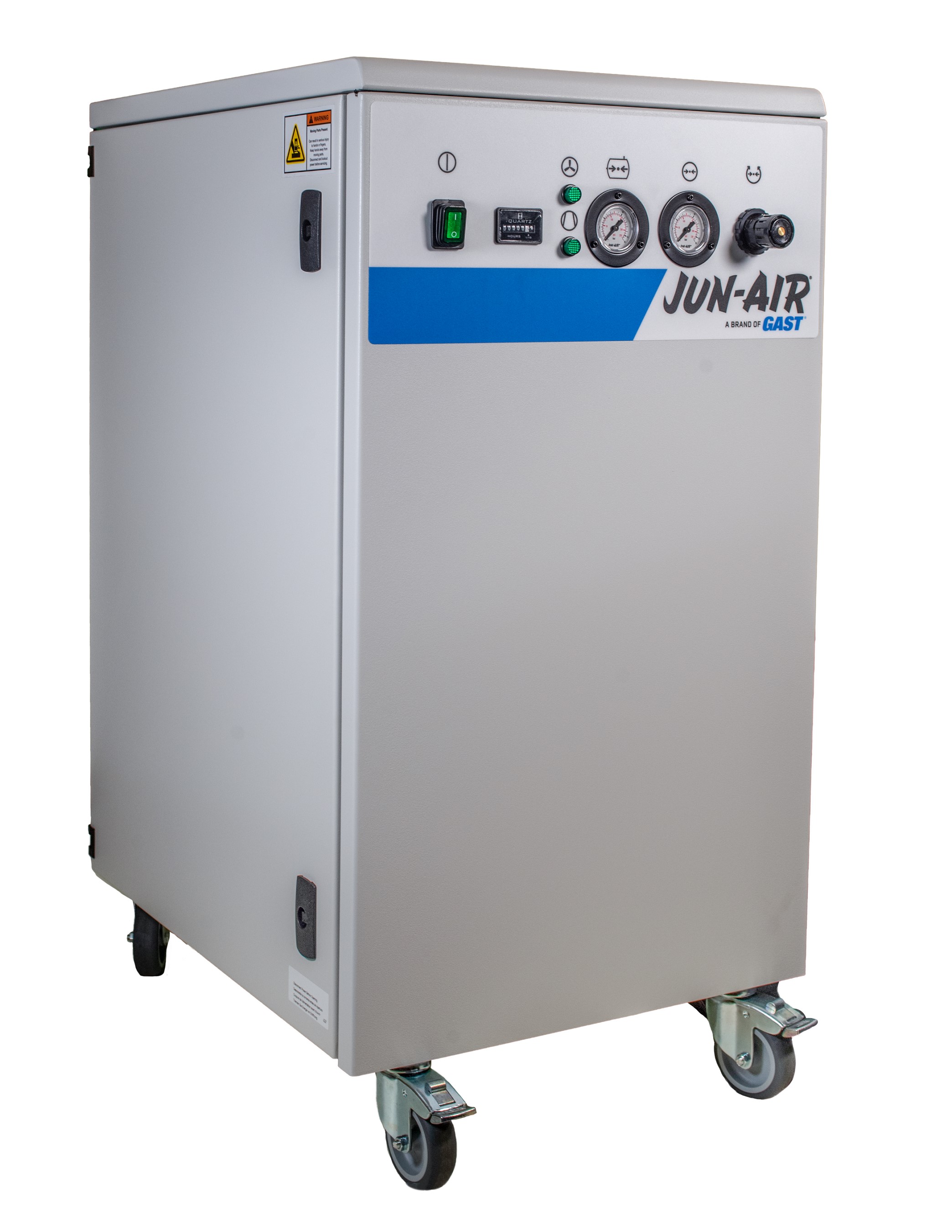 JUN-AIR ölfreier leiser Kompressor 106R-25M mit Tank schallgedämmt