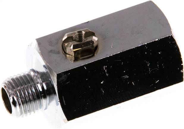 Messing-Minikugelhahn G 1/8" Innengewinde / Außengewinde, PN 15, Schraubendreher betätigung