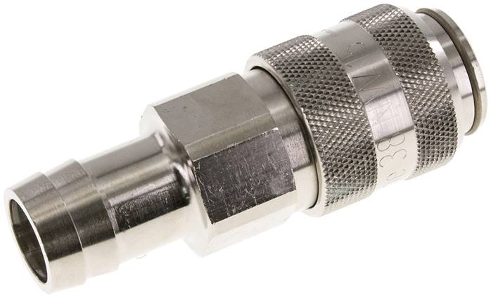 Schnellkupplung (NW15) 25 (1")mm Schlauch, Messing vernickelt