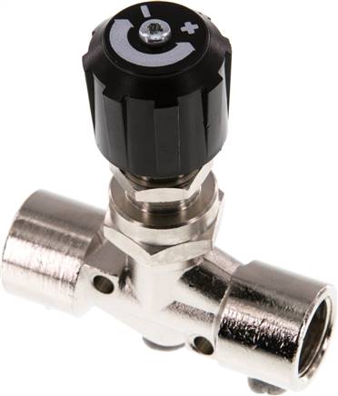 Nadel-Absperrventil, Messing vernickelt, G 3/8", PN 18