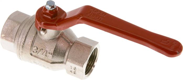 Messing-Kugelhahn, Rp 3/4", -0,9 bis 40 bar, voller Durchgang