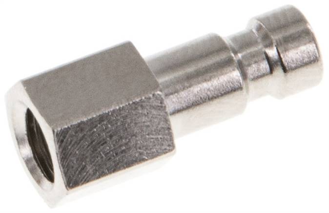 Kupplungsstecker (NW2,7) M 5(IG), Messing vernickelt