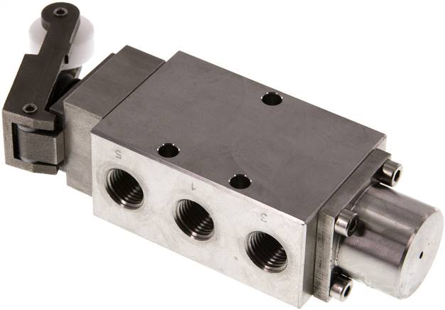 5/2-Wege-Endschalter, G 1/4" , Rollenhebel, Edelstahl