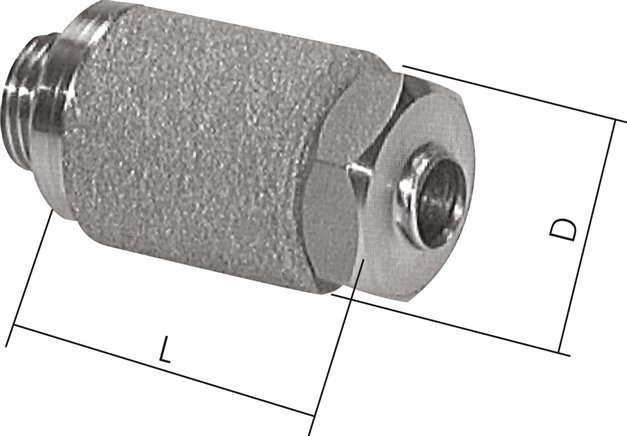 Präzisionsdrosselschalldämpfer G 1/8", 1.4571