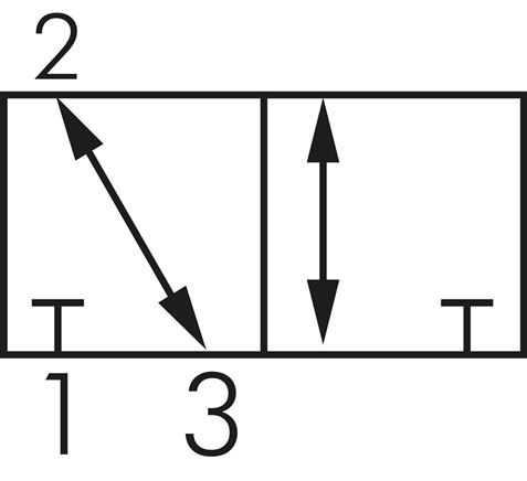3/2-Wege-Fußventil, G 1/4", Federrückstellung
