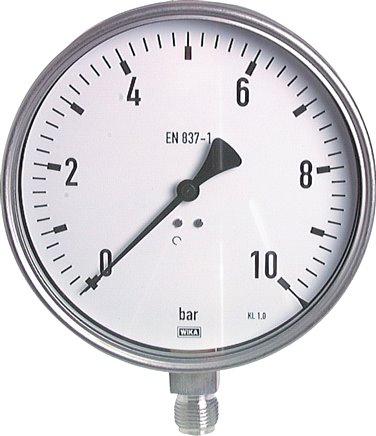 Chemie-Manometer senkrecht, 160mm, 0 - 250 bar