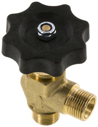 Kugel-Absperrventil, Messing,Winkel 90°, G 3/8", PN 40