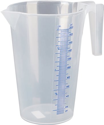 1 ltr. Messbecher (PP, transparent), mit Skalierung, lebensmittelecht