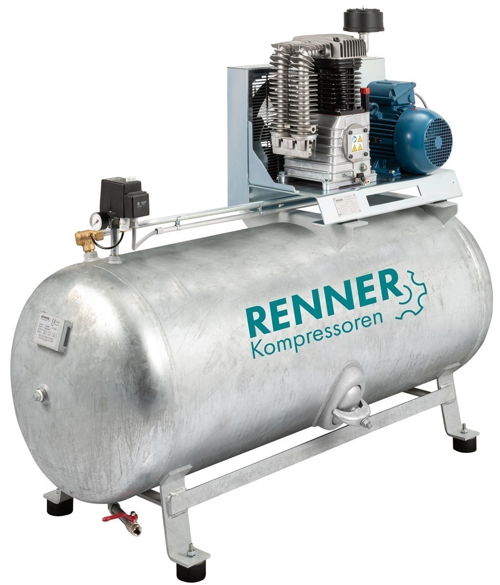 RENNER Riko H 700/250 compressore industriale a pistoni 15 bar - zincato, serbatoio orizzontale