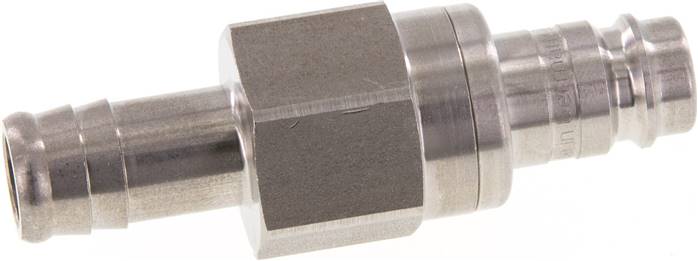 Kupplungsstecker (NW10) 13 (1/2")mm Schlauch, Edelstahl, beidseitig absperrend