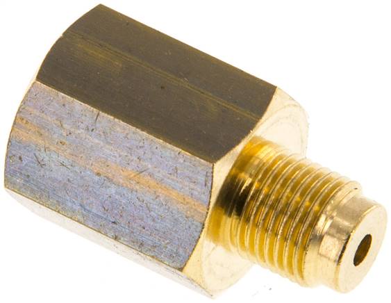 Manom.-Reduzierung G 1/8"(AG)-G 1/4"(IG). Messing, 29mm