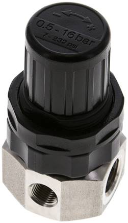 Edelstahl-Druckregler G 1/4", 0,5 - 16bar (nicht rücksteuerbar)