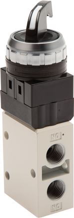 3/2-Wege Ventil G 1/4", Drehschalter schwarz