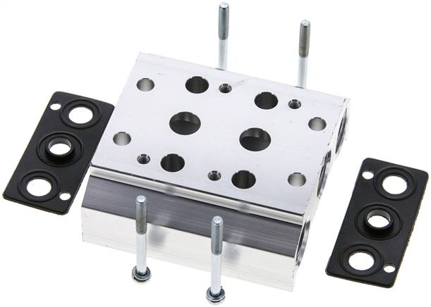 Mehrfachanschlussplatte (2-fach) für 5/2-Wege & 5/3-Wege Ventile zu V 51-2