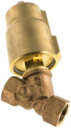 Schrägsitzventil Messing, G 3/4", geschlossen, gegen Mediumstrom schließend