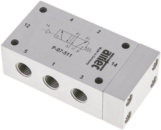5/2-Wege Pneumatikventil mit Feder, G 1/4", ATEX-Zulassung