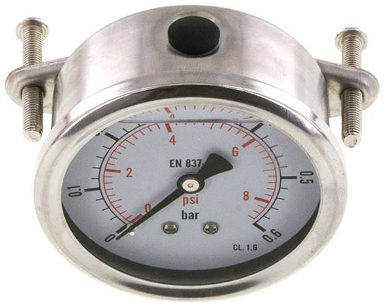 Glycerin-Einbaumanometer, 3kt-Frontring, 63mm, 0 - 0,6 bar -Eco-Line