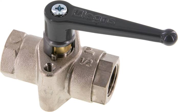 Messing-Kugelhahn, G 1/2", PN 40, Befestigungsgewinde M 6