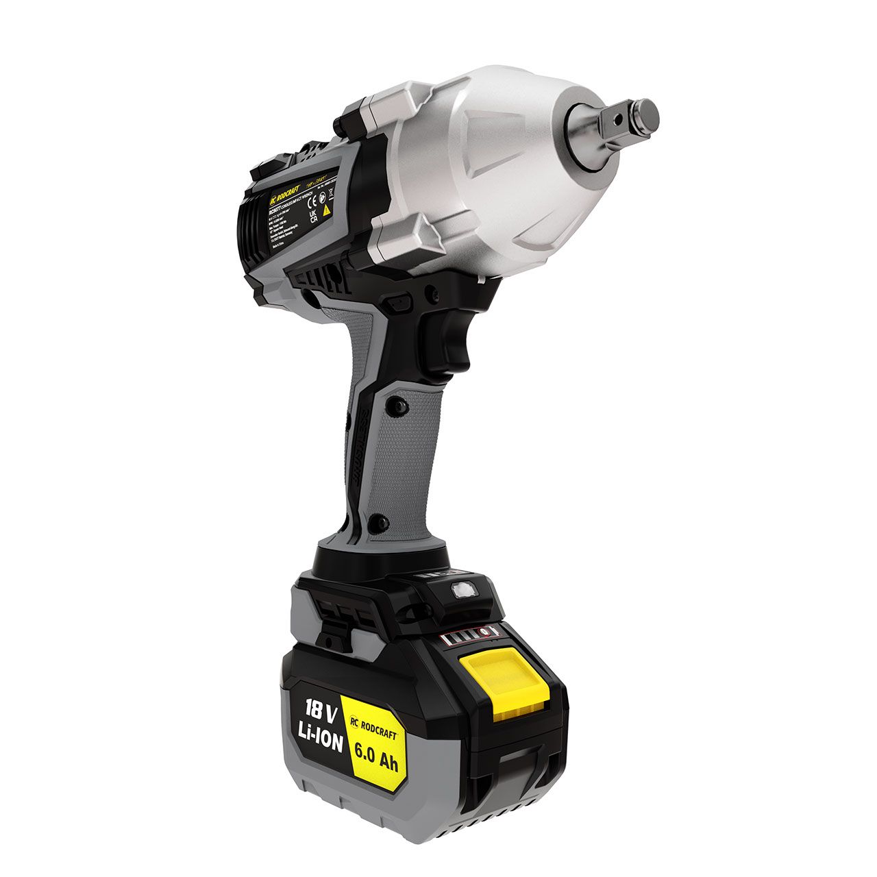 Rodcraft RC9077K6 Akku-Schlagschrauber"eBeast", Vierkant 1/2 Zoll, max. Lösemoment 1500 Nm, inkl. 2x 6 Ah Akku, Ladegerät und Stofftasche