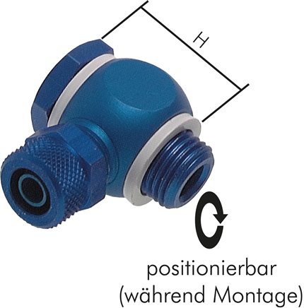 Winkel-Verschraubung G 3/8"-11,6x9mm, Aluminium, Hohlschraube