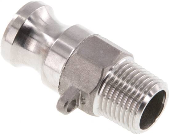 Kamlock-Stecker (F) R 1/2"(AG), Edelstahl (1.4408)
