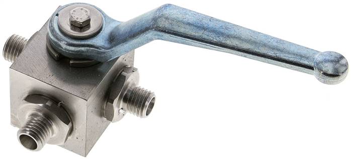 ES-Hochdruck-3-Wege Kugelhahn, L-Bohrung, 6 L (M12x1,5), 0 bis 315bar