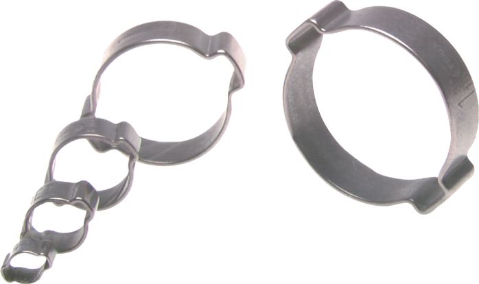 2-Ohr-Schlauchschelle 11 - 13mm, Stahl verzinkt (W1), Breite 7mm
