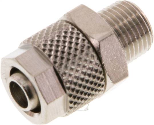 Gerade Verschraubung R 1/8"-8x6mm, Messing vernickelt