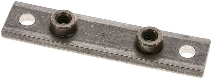 verlängerte Anschweißplatte mit Befestigungsbohrungen, Edelstahl, Baugröße 3, schwer