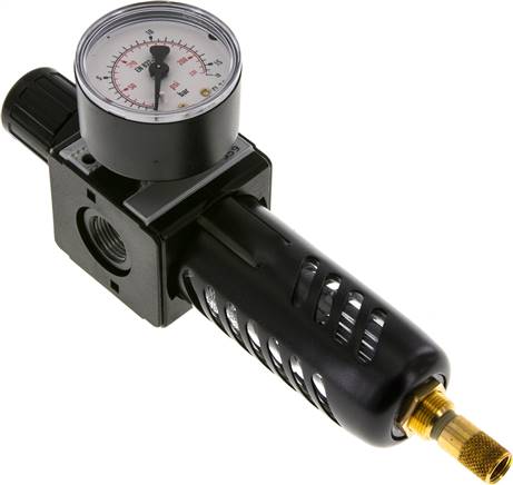 MULTIFIX Filterregler, G 3/8", 0,5 - 10bar, Baureihe 1, mit Schutzkorb, Kondensatablass automatisch