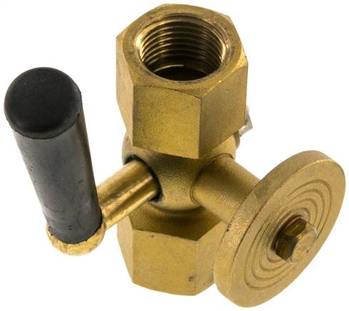 Manometer-Absperrhahn G 1/2" Muffe - Muffe, Messing, Prüfanschluss rund