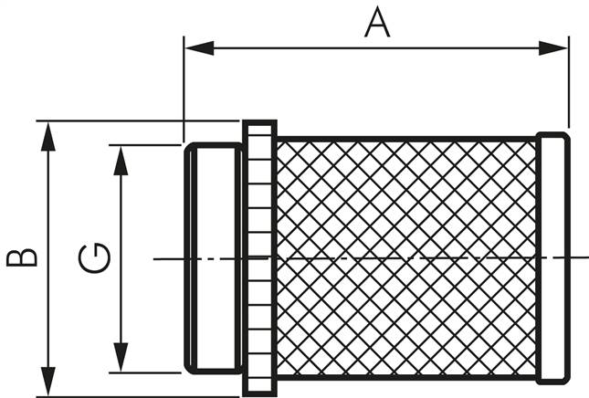 Saugkorb für Rückschlagventil G 1/2", 1.4301 / Nylon