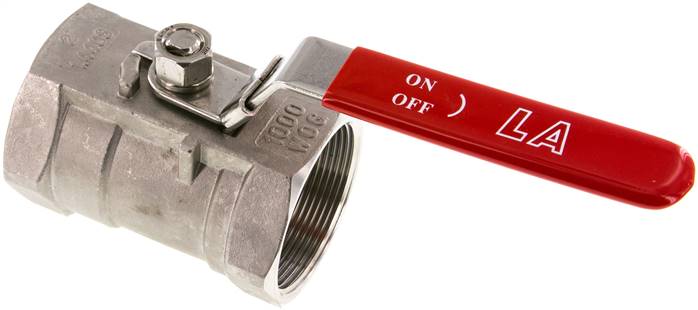 1-teiliger Edelstahl-Kugelhahn, NPT 2", 0 bis 63bar