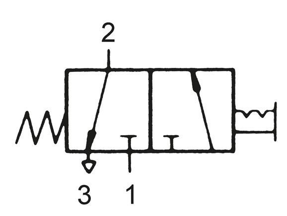 3/2-Wege Schlosstaster-Ventil, schwarz (22,5mm), M5