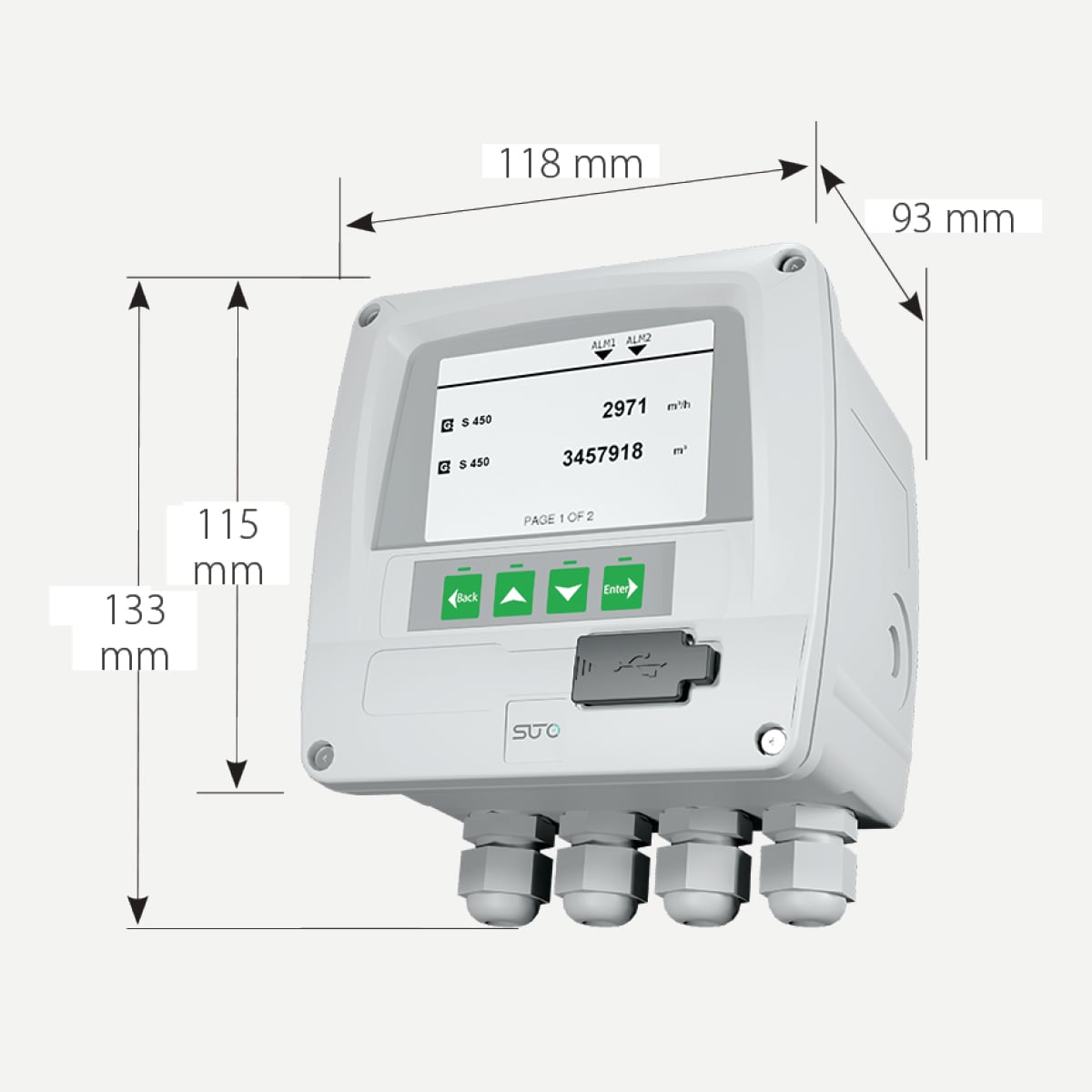 S320 Display Basiseinheit, Panel-Version, 1 SDI- + 1 Analogeingang, 100-240 VAC, Wandgehäuse