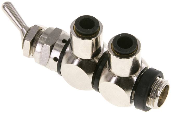 4/2-Wege Kipphebelventil 6 mm (außen) / G 1/4" (AG)