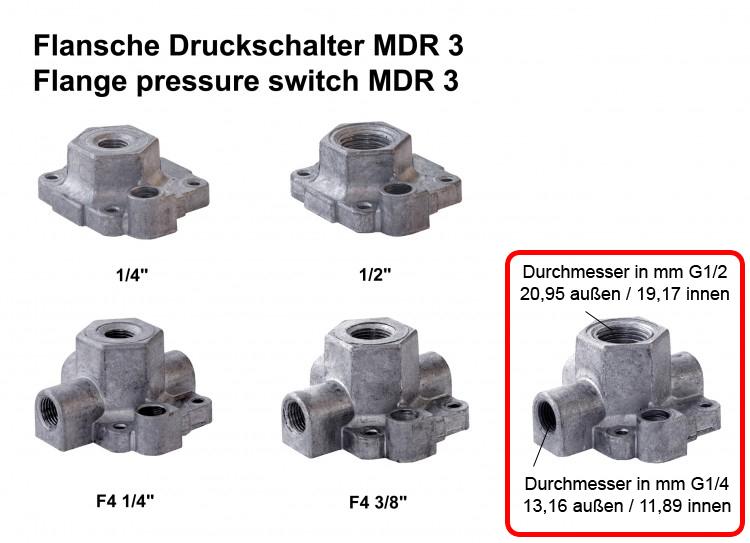 Condor Druckschalter Typ MDR 3/11 EA EV 3S R 3/16 Anschluss F4 G1/2 103046