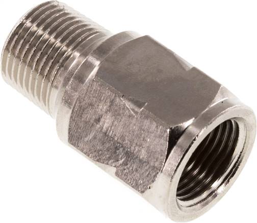 Mini-Rückschlagventil R/Rp 3/8" (AG/IG), Messing vernickelt, ohne Feder